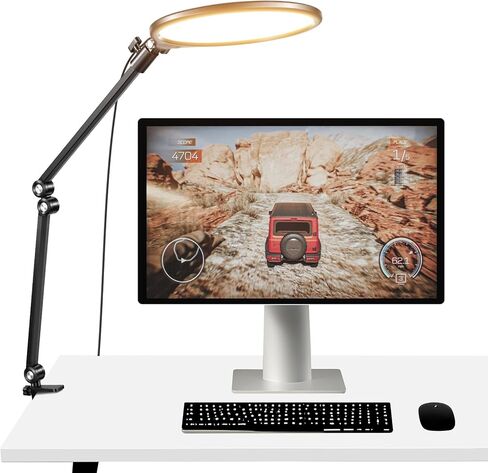 NEEWER Basics 18W 7" Desk Ring Light with Stand, Folding Arm, C Clamp, Full Screen LED Circle Ringlight for Video Conference Lighting Streaming Recording Makeup Phone Selfie Computer Laptop Zoom, R18 in Saudi Arabia