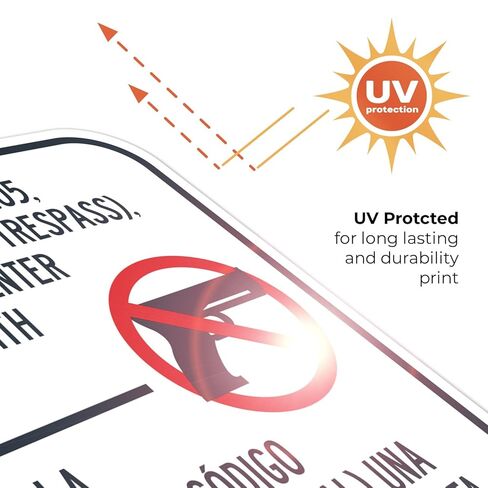 Firearms Prohibited on Property Criminal Trespass Section 30.05 Bilingual Sign, 12x12 Inches, 55 mil Thick HDPE (high Density polyethylene), Made in USA in Saudi Arabia