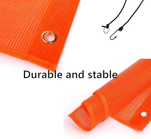 ToppYuanZea 6 Pack Orange Safety Flags for Truck 18 x 18 Inches, Oversize Load Warning Flags with Bungee Cord, Large PVC Mesh Warning Flag for Car, Trailer, Boat, Hunting, Bike in Saudi Arabia
