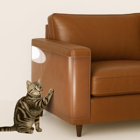 Cat Scratch Furniture Protector-12-Pack, Heavy-Duty, No-Residue, Single-Sided Self-Adhesive Tape, Anti-Scratch Guard Shield for Sofa Corners/Couch+60 Pins in Saudi Arabia