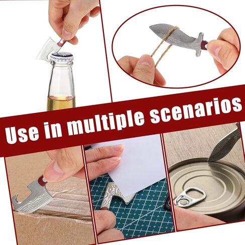 Minatee 13 Pieces Mini Knifes Damascus Pocket Set Tiny Chef Stainless Steel Knife with Sheath for Bottle Opener Package Opener Box Cutter in Saudi Arabia
