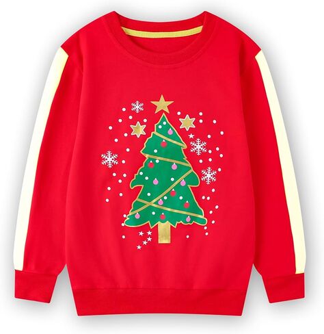 سويت شيرت للفتيات من HILEELANG للهالوين والكريسماس بياقة دائرية وأكمام طويلة بلوفر قطني برسومات علوية in Kuwait