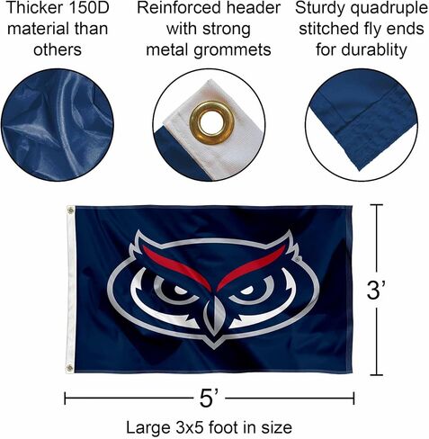 Florida Atlantic Owls Logo 3x5 Grommet Flag in Saudi Arabia