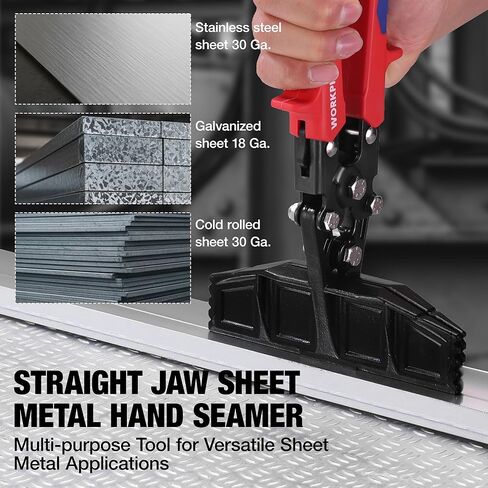 WORKPRO 6-Inch Sheet Metal Bender & Hand Seamer Tool, Heavy-Duty Steel Sheet Metal Brake Pliers for Bending, Seaming, Flattening with Ergonomic Handle and Smooth Jaw in Saudi Arabia