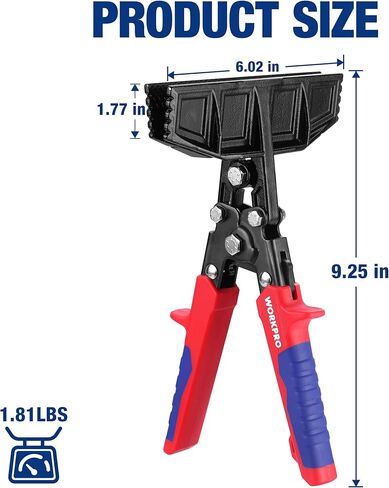 WORKPRO 6-Inch Sheet Metal Bender & Hand Seamer Tool, Heavy-Duty Steel Sheet Metal Brake Pliers for Bending, Seaming, Flattening with Ergonomic Handle and Smooth Jaw in Saudi Arabia