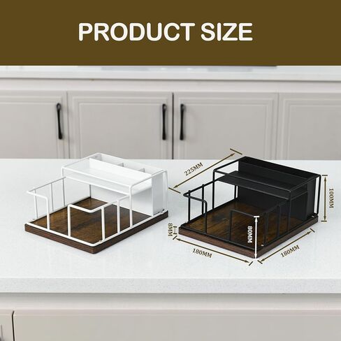 Napkin Holder for Paper Napkins,Flat Napkin And Utensils Holder For Kitchen Dining Table Wood Black Napkin Holders Cutlery Storage Box in Saudi Arabia