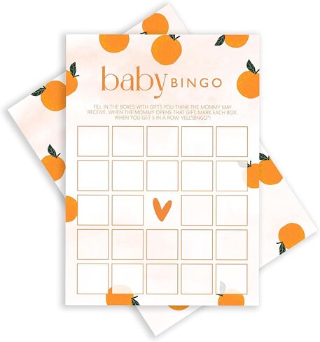 ISOVF Orange Theme Baby Shower Games- Baby Gender Reveal Party Games - A Little Cutie is on The Way Gender Neutral Party and Supplies-(K06) in Kuwait