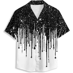 Dragonfly Men's Hawaiian Shirt Short Sleeve Floral Button Down Shirts Tropical Holiday Beach Shirts in Kuwait