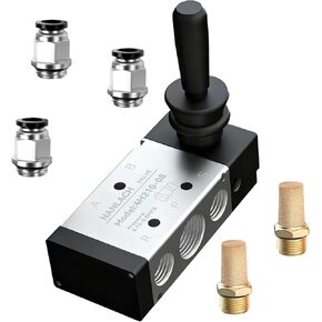 NANLACH PNEUMATIC 1/4"NPT 5 Way 2 Position Air Hand Lever Operated Valve Pneumatic Solenoid Valve Manual Control Push-Pull 4H210-08 in Kuwait