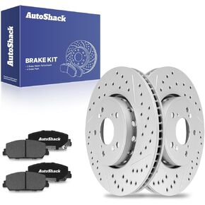 AutoShack Front Brake Kit Replacement for 2013-2018 Acura RDX 2016 ILX V6 AWD FWD Drilled & Slotted E-Coated Disc Brake Rotors Black Ceramic Brakes Pads 12.26" 311.5 mm BRKPK392 in Kuwait
