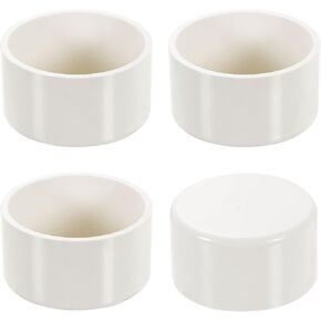 uxcell 4 قطع من تركيب غطاء نهاية الأنبوب PVC، 2.5 بوصة من درجة الأثاث، غطاء نهاية الأنبوب، محول توصيل الأنابيب، تركيبات مقبس توصيل أنابيب الصرف الصحي، حديقة DIY، أبيض in Kuwait
