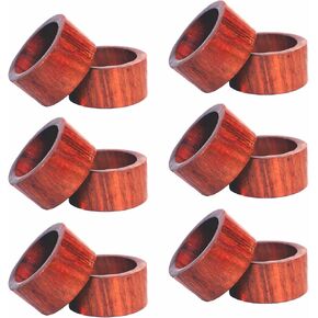 Handmade Indian Rosewood Napkin Ring Set of 12 for Dining, Anniversary, Birthday, Christmas | Wooden Wood Napkin Ring for Home and Kitchen Decor in Saudi Arabia