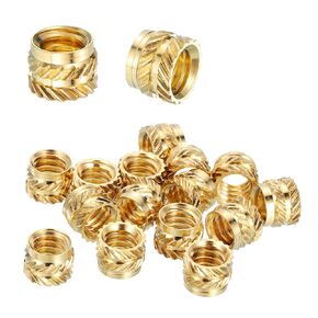 MECCANIXITY 25 Pcs Threaded Inserts, #10-32UNF x 7/32" l x 7.1mm OD Pure Brass Knurled Nuts Female Threaded Heat Set Inserts Embedment Nut for 3D Printing Components and Plastic Materials in Kuwait