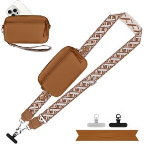 Clip and Go Strap for Phone with Wallet Crossbody, Adjustable Phone Lanyard with Detachable RFID Wristlet Wallet, Universal Phone Strap with 360° Rotatable Phone Tabs for All Phones (Black) in Kuwait