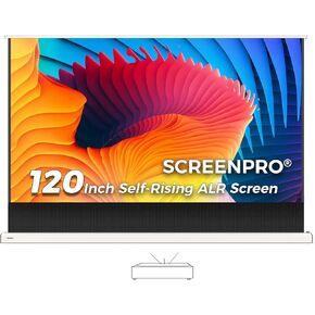 ScreenPro 100 بوصة شاشة عرض أرضية غير متوترة ، شاشة عرض آلي مزودة بمحركات مع شاشة مسرح منزلي عن بعد 16: 9 in Kuwait