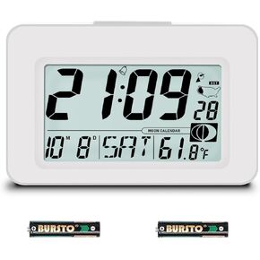 Handy Atomic Alarm Clock - 6'' Battery Operated Digital Clock with Seconds, Self-Setting, Auto Sync, DST, Selectable Time Zones,Portable Travel Desk Clock with 5s Touch Backlight for Bedroom in Saudi Arabia