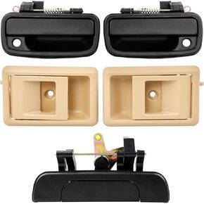Gledewen Exterior & Interior Door Handle & Tailgate Handle Latch Kit, Compatible with 1995-2000 Toyota Tacoma, Replaces OE Numbers 79344, 93961, 69090-35010, Black Plastic Handles in Saudi Arabia
