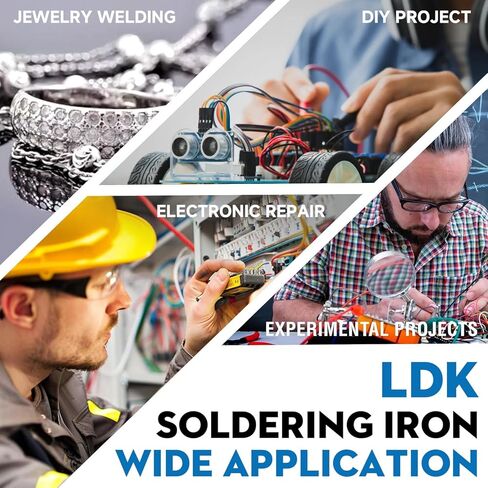 طقم مكواة لحام LDK 60 وات، مكواة لحام 110 فولت مع 5 أطراف لحام، سلك لحام، أدوات لحام لحام بدرجة حرارة قابلة للتعديل، تسخين سريع، إصلاح إلكتروني، مجموعة أدوات بدء المجوهرات الدائمة in Kuwait