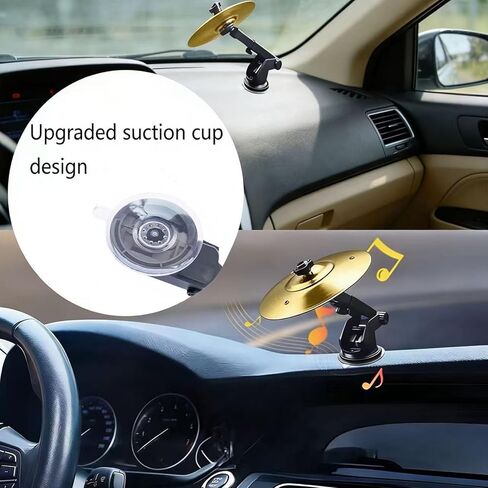 ZQEUXBE Car Crash Cymbal, Suction Cup Style Drum Car Cymbal with Belly Dancing Finger Cymbal Mini Drum Stick Key Chain for Drummers and Music Lovers Gold in Saudi Arabia