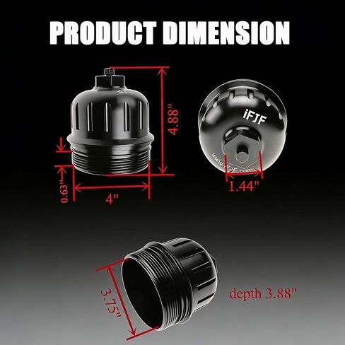 IFJF 134001 استبدال غطاء الإسكان مرشح الوقود لعام 2017-2024 GM DURAMAX 6.6L L5P CHEVY SILVERADA/GMC SIERRA 2500HD 3500HD BILLET BILLET مع 2 حزم (أسود) in Saudi Arabia