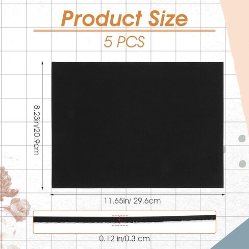 Adhesive Foam Sheets 5 Pcs Self Adhesive Closed Cell Foam Neoprene Rubber Sheets 12" X 8" X 0.12" Self Stick Insulation Anti Vibration Pads for Furniture Cars Speakers DIY Black in Saudi Arabia
