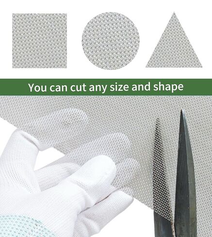 ROERLIEN 304 Stainless Steel Mesh for mice Control,20 Mesh 12''×118‘’(30.5cm×300cm) Woven Fine Wire Mesh,Easy to Cut for Air Vent,Rodent Control, Cage, Garden, Window Screen and DIY Projects. in Saudi Arabia