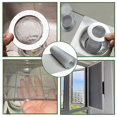ROERLIEN 304 Stainless Steel Mesh for mice Control,20 Mesh 12''×118‘’(30.5cm×300cm) Woven Fine Wire Mesh,Easy to Cut for Air Vent,Rodent Control, Cage, Garden, Window Screen and DIY Projects. in Saudi Arabia