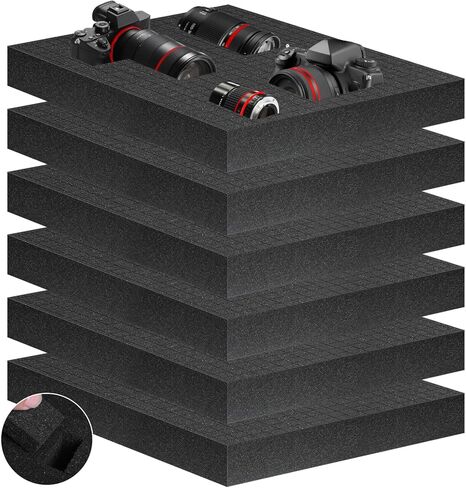 Eunice 6Pcs Polyurethane Foam Inserts -12 x 12 x 2 Inch Pick and Pluck Foam Padding Sheets for Tool Box, Camera Storage and Crafts in Saudi Arabia
