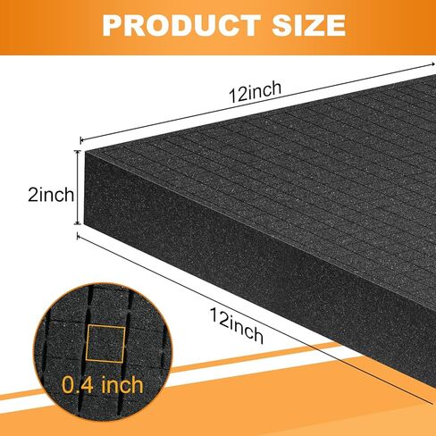 Eunice 6Pcs Polyurethane Foam Inserts -12 x 12 x 2 Inch Pick and Pluck Foam Padding Sheets for Tool Box, Camera Storage and Crafts in Saudi Arabia