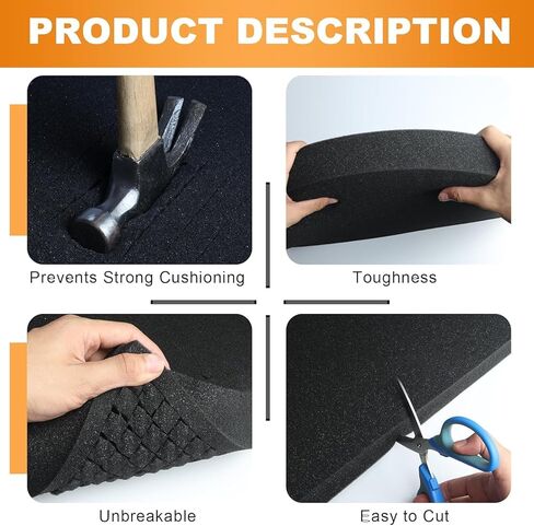 Eunice 6Pcs Polyurethane Foam Inserts -12 x 12 x 2 Inch Pick and Pluck Foam Padding Sheets for Tool Box, Camera Storage and Crafts in Saudi Arabia