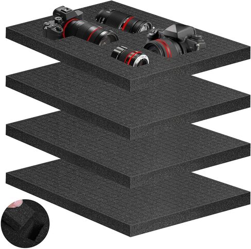 Eunice 6Pcs Polyurethane Foam Inserts -12 x 12 x 2 Inch Pick and Pluck Foam Padding Sheets for Tool Box, Camera Storage and Crafts in Saudi Arabia