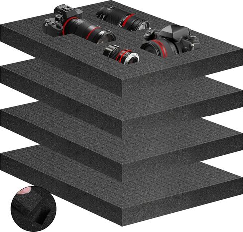Eunice 6Pcs Polyurethane Foam Inserts -12 x 12 x 2 Inch Pick and Pluck Foam Padding Sheets for Tool Box, Camera Storage and Crafts in Saudi Arabia