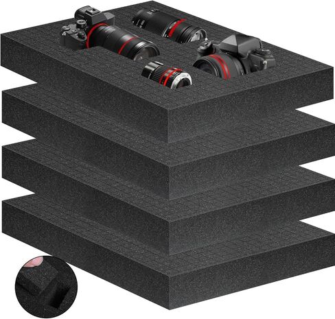 Eunice 6Pcs Polyurethane Foam Inserts -12 x 12 x 2 Inch Pick and Pluck Foam Padding Sheets for Tool Box, Camera Storage and Crafts in Saudi Arabia