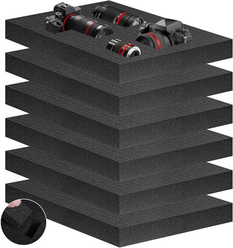 Eunice 6Pcs Polyurethane Foam Inserts -12 x 12 x 2 Inch Pick and Pluck Foam Padding Sheets for Tool Box, Camera Storage and Crafts in Saudi Arabia