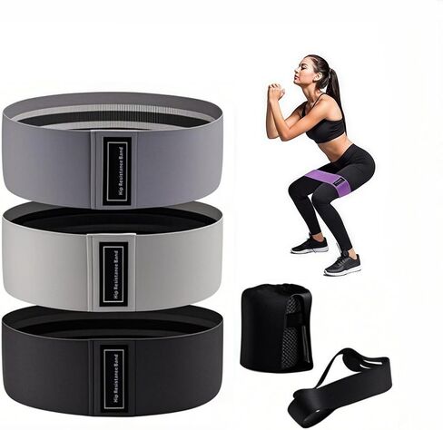 3 Pcs Woven Resistance Bands for Legs Butt HIPS - 3-Level Exercise Bands with Non-Slip, Perfect for Home Gym, Yoga, Pilates in Saudi Arabia