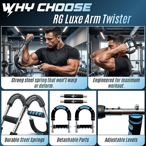 Ultimate Twister Arm Trainer for Men & Women, 5-Level Portable Chest and arm Trainer (40–130 lbs), 27° Ergonomic Arm Workout Equipment, Adjustable Chest Machine Home Gym & Travel Fitness Tool in Saudi Arabia