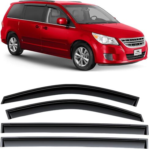 Voron Glass Tape-on Extra Durable Rain Guards for Ram 2500/3500 2011-2025 Crew Cab, Window Deflectors, Vent Window Visors, 4 Pieces - 100279 in Kuwait
