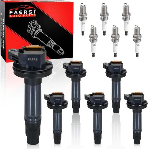 مجموعة Faersi من 6 حزمة ملف الإشعال وقابس شرارة Iridium متوافق مع Expedition 3.5L V6 Police Interceptor سيدان 3.5L V6 Transit 150 3.5L V6 استبدال#UF646 in Saudi Arabia