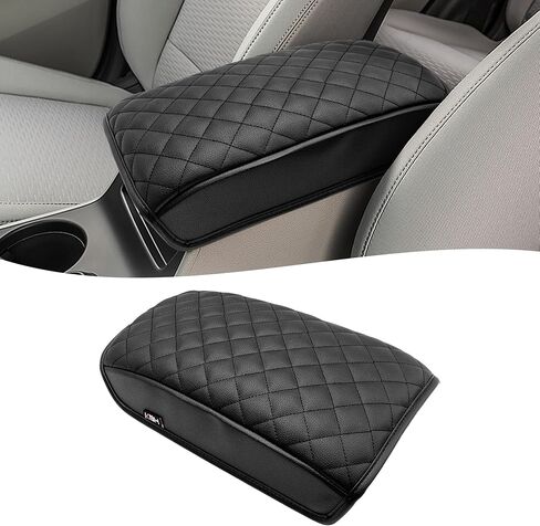 KBH Center Console Armrest Cover for 2017 2018 2019 2020 2021 Hyundai Tucson, Middle Console Arm Rest Lid Protector Cushion Pad, PU Leather Trim, Anti-Scratch, Black in Saudi Arabia