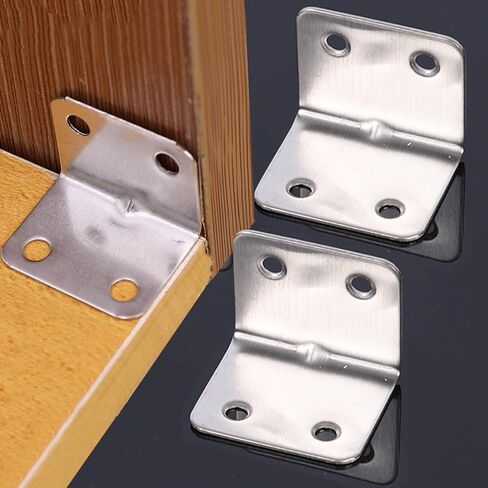 10pcs Stainless Steel Corner Bracket 90 Degree Right Angle Fixed L Bracket for Furniture Cabinet Connector Accessories (6 Holes, 3.1x2.4x2.4cm) in Saudi Arabia