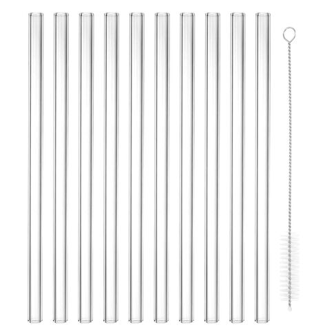 PATIKIL 12 Inch Borosilicate Glass Tubes, 10 Pcs12mm OD 2mm Thick Glass Blowing Tubes Straight Pipe with Cleaning Brush for Laboratory Glass Making, Transparent in Kuwait