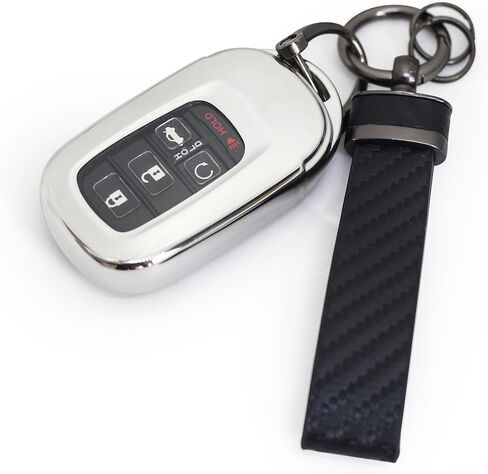ملاءمة لغطاء Honda CRV Key Fob 2025 ، حالة Key Smart لـ Accord Civic HRV Pilot Sport SI EXL EXL 2022/2023/2024 ، قذائف مفاتيح مع سلسلة مفاتيح ألياف الكربون (BTTMA Black) in Kuwait