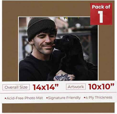 Poster Palooza 14x14 MAT Bevel Cut for 10x10 Photos - Precut White Square Photo Mat Board Open in Saudi Arabia