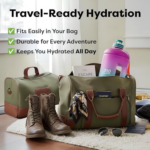 310 Nutrition Mega Hydration Bottle 64oz - BPA Free Large Water Bottle with Time Markers, Wide Mouth and Carry Handle for Daily Hydration, Gym, Office, Travel and Outdoor Use - Purple/Turquoise Ombre in Saudi Arabia