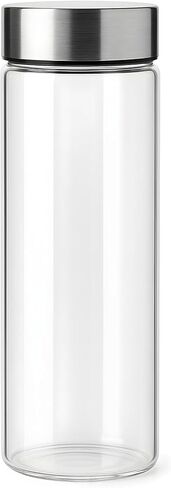 EasyShopForEveryone Borosilicate Glass Water Bottle – 22 oz Wide Mouth Reusable Glass Bottle with Leak-Proof Lid, BPA Free, Hot & Cold Safe, Clear Durable Drinking Bottle for Home, Office, Gym in Saudi Arabia