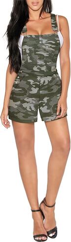 Hybrid & Company Women Denim Shorts Rompers Sleeveless Adjustable Strap Overalls Cross Back Jumpsuit in Saudi Arabia