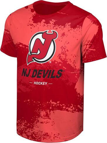 FOCO NHL Men's Official Primary Logo Wordmark Paint Stroke Polyester Performance T-Shirt in Saudi Arabia