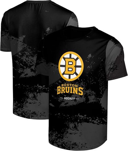 FOCO NHL Men's Official Primary Logo Wordmark Paint Stroke Polyester Performance T-Shirt in Saudi Arabia