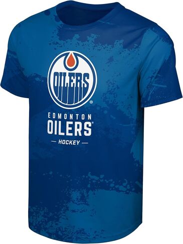 FOCO NHL Men's Official Primary Logo Wordmark Paint Stroke Polyester Performance T-Shirt in Saudi Arabia