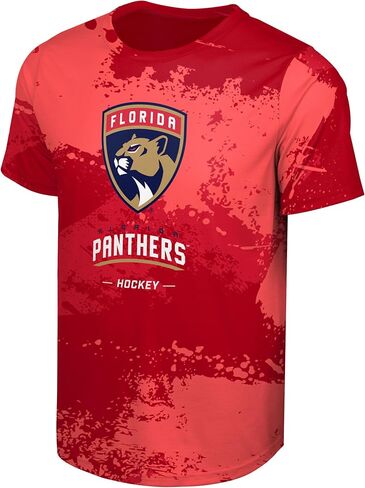 FOCO NHL Men's Official Primary Logo Wordmark Paint Stroke Polyester Performance T-Shirt in Saudi Arabia